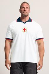 BadRhino Big & Tall White England Football Polo Shirt | BadRhino 3