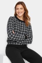 LTS Tall Womens Black & White Boucle Jumper | Long Tall Sally 1