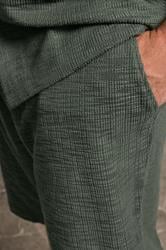 BadRhino Big & Tall Green Textured Revere Shirt & Short Co-ord Set | BadRhino 5