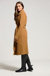 LTS Tall Beige Brown Formal Wrap Belted Midi Coat | Long Tall Sally 3