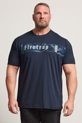 FIRETRAP Big & Tall Navy Blue Logo Print T-Shirt | BadRhino 1