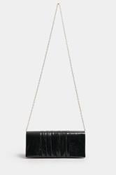Black Faux Leather Metallic Clutch Bag | Yours Clothing 4