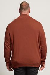 BadRhino Big & Tall Henna Red Milano Quarter Zip Jumper | BadRhino 3