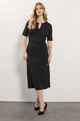 LTS Tall Black Keyhole Midi Dress | Long Tall Sally 1
