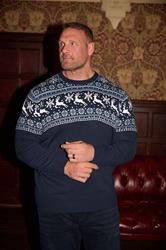 BadRhino Big & Tall Navy Blue Crew Neck Fairisle Knitted Jumper | BadRhino 1