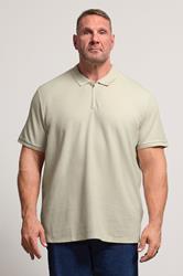 JACK & JONES Big & Tall Black Zip Neck Polo Shirt | BadRhino 1