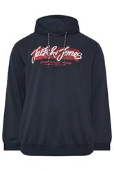 JACK & JONES Big & Tall Navy Blue Hoodie | BadRhino 1