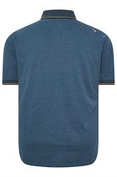 D555 Big & Tall Blue Jacquard Pique Polo Shirt | BadRhino 2