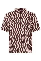 LTS Tall Women's Burgundy Red Wavy Print Shirt | Long Tall Sally 6
