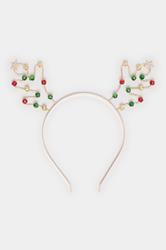 Gold Tone Novelty Reindeer Christmas Headband | Yours Clothing 1