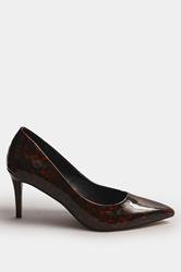 LTS Brown Tortoise Pointed Court Heel In Standard Fit | Long Tall Sally 3