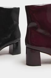 LTS Burgundy Red Patent Block Heel Ankle Boot In Standard Fit | Long Tall Sally 6