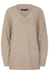 LTS Tall Natural Brown V-Neck Jumper | Long Tall Sally 5