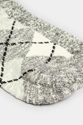 2 Pack Grey Argyle Ankle Socks | Yours Clothing 6