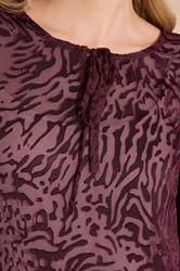 LTS Tall Burgundy Red Animal Burnout Tie Blouse | Long Tall Sally 5