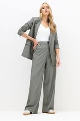 LTS PREMIUM Tall Grey Stripe Wide Leg Trousers | Long Tall Sally 2