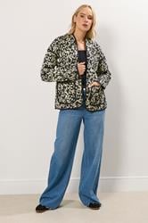 LTS Tall Black Abstract Quilted Jacket | Long Tall Sally 2