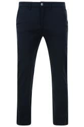KAM Big & Tall Navy Blue Chino Trousers