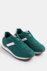 Teal Green Colourblock Trainers In Extra Wide EEE Fit