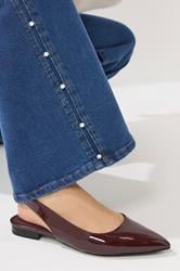 LTS Tall Dark Blue Pearl Detail Wide Leg Jeans | Long Tall Sally 4