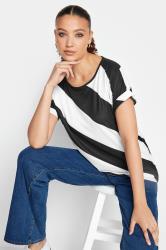 LTS Tall White & Black Stripe T-Shirt | Long Tall Sally 2