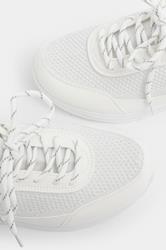 White Knitted Trainers In Extra Wide EEE Fit | Yours Clothing 5
