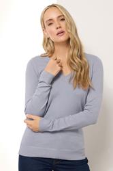 LTS Tall Light Blue Knit V-Neck Jumper | Long Tall Sally 1