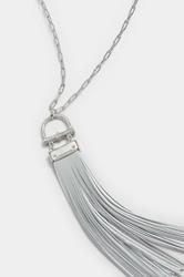 Silver Tone Statement Tassel Longline Necklace | Yours Clothing 3
