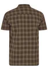 BadRhino Big & Tall Brown Check Stripe Short Sleeve Shirt | BadRhino 6