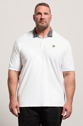 LYLE & SCOTT Big & Tall White Tartan Collar Polo Shirt | BadRhino 3