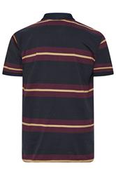 KAM Navy Blue Striped Short Sleeve Rugby Polo Shirt | BadRhino 2