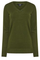 LTS Tall Dark Green Marl Zip Funnel Neck Jumper