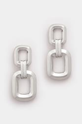 Silver Tone Double Chain Earrings | Yours Clothing 2