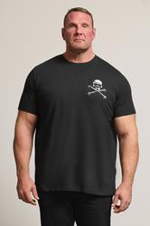 BadRhino Big & Tall Black Skull & Crossbones Graphic T-Shirt 1