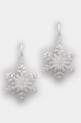 Silver Tone Snowflake Drop Earrings | Yours Clothing 2