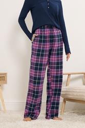 LTS Tall Purple Cotton Check Pyjama Bottoms | Long Tall Sally 3