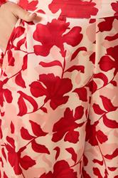 LTS Tall Women's Set Pink Floral Satin Button Shirt & Wide Leg Trousers | Long Tall Sally 5