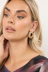 Gold Tone Oval Statement Stud Earrings | Yours Clothing 1