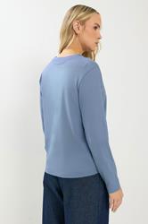 LTS Tall Blue 'La Patisserie' Slogan Long Sleeve T-Shirt | Long Tall Sally 4
