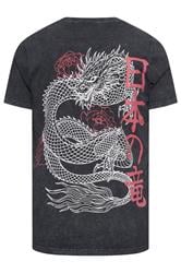 BadRhino Big & Tall Black Dragon Graphic Acid Wash T-Shirt | BadRhino 7