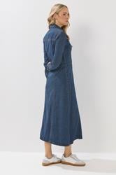 LTS Tall Blue Denim Button Through Midi Dress | Long Tall Sally 3