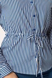 LTS Tall Women's Blue & White Stripe Tie Waist Shirt | Long Tall Sally 5