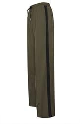 LTS Tall Khaki Green Side Stripe Wide Leg Trousers