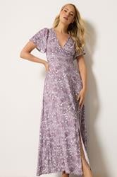 LTS Tall Women's Pink Floral Wrap Maxi Dress | Long Tall Sally 1