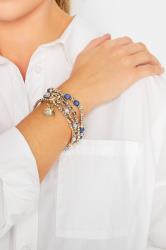 Gold Tone 4 PACK Bead Bracelet Set | Yours Clothing 1