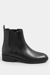 Black Faux Leather Chelsea Ankle Boots In Wide E Fit & Extra Wide EEE Fit | Yours Clothing 3