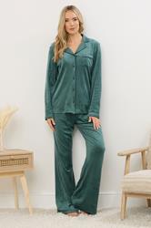 LTS Tall Green Super Luxe Touch Pyjama Set | Long Tall Sally 1
