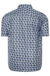 KAM Big & Tall Blue Hawaiian Revere Collar Shirt | BadRhino 3