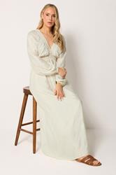 LTS Tall Women's Cream Textured Shirred Detail Maxi Dress | Long Tall Sally 4