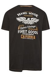 KAM Big & Tall Black California Print T-Shirt | BadRhino 2
